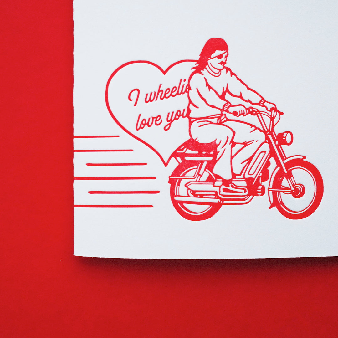 Wheelie Valentine Card